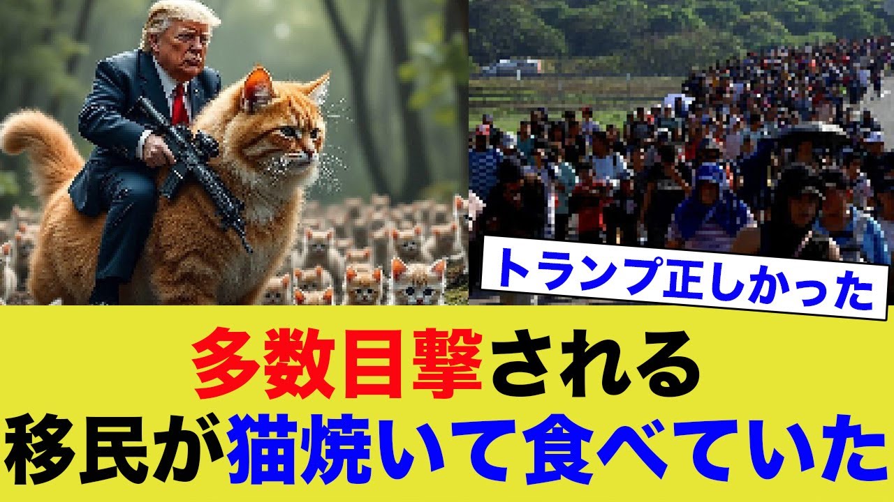 【トランプ】やっぱり正しかった。移民が猫を焼いて食べていたとの目撃が相次ぐ状態...
