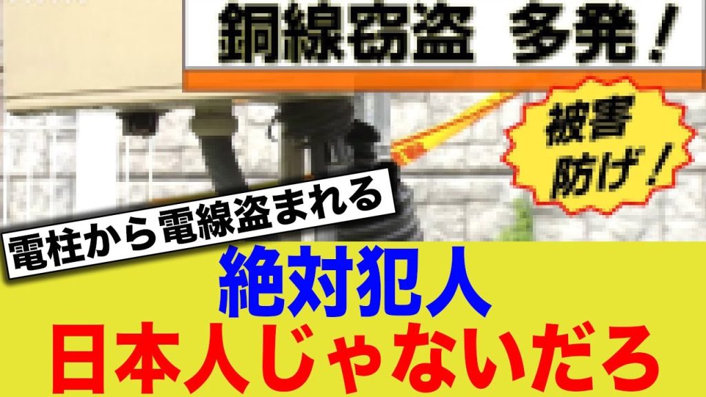 【悲報】電線、盗まれる…