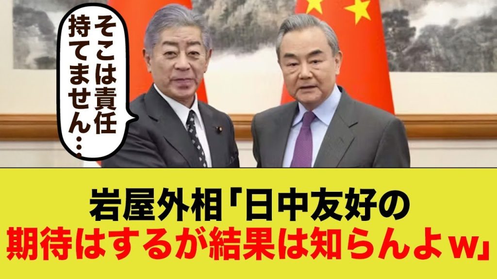 岩屋外相「ビザ緩和してるんで皆さん中国人と交流して仲良くなってな」←むしろやめて…