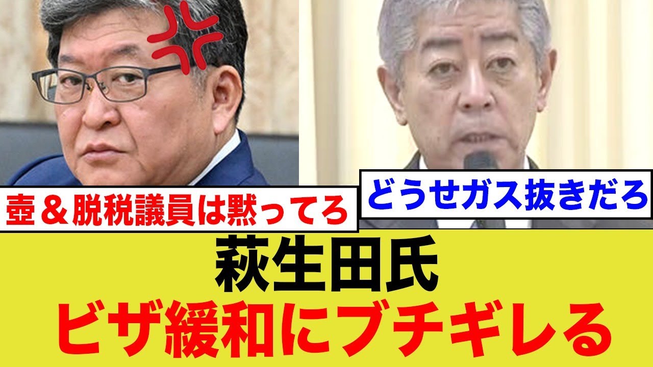 萩生田元政務調査会長、岩屋のビザ緩和にブチギレ