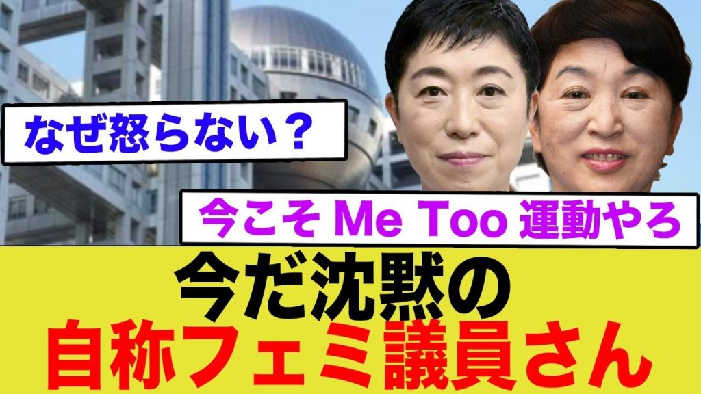 未だになぜかダンマリな自称フェミ議員さん…←「Me Tooまだ？」
