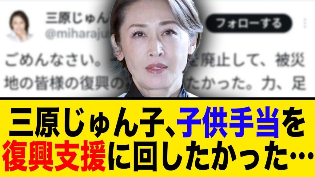 子供手当を復興支援に回したかった…