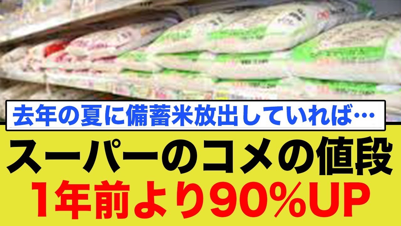 【90%↑】日本の主食コメの驚愕の価格高騰、、、